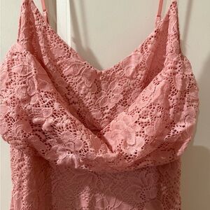 Fashion Nova Blush Lace Maxi Dress